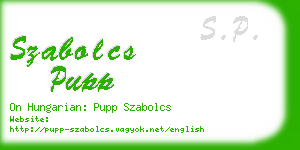 szabolcs pupp business card